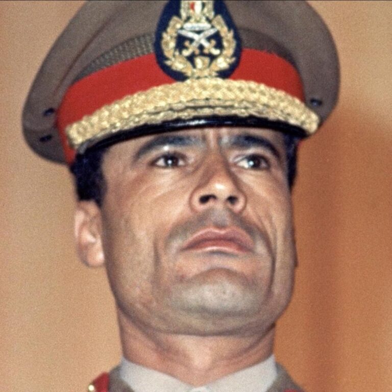 portrait photo of muammar qaddafi in a uniform